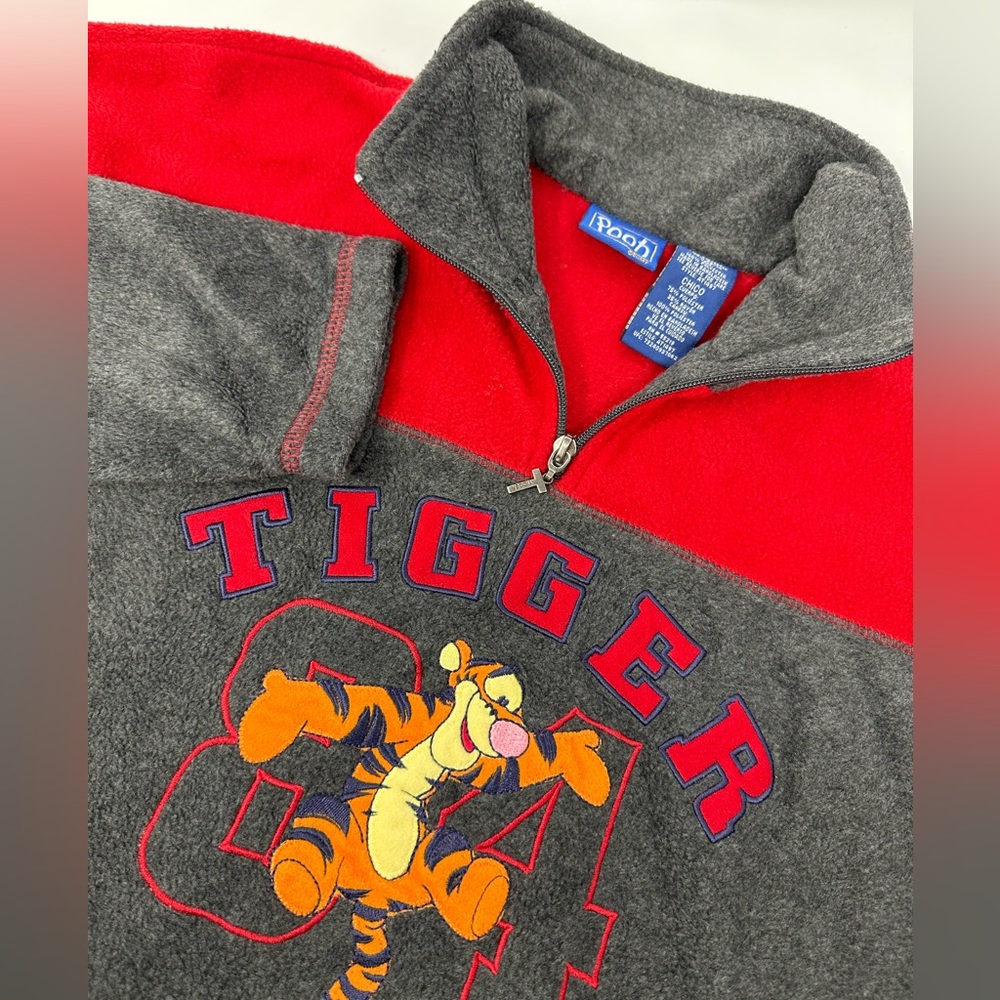 Pooh Disney Jerry Leigh Tigger 84 Red/gray Fleece Sz S Pullover T3
